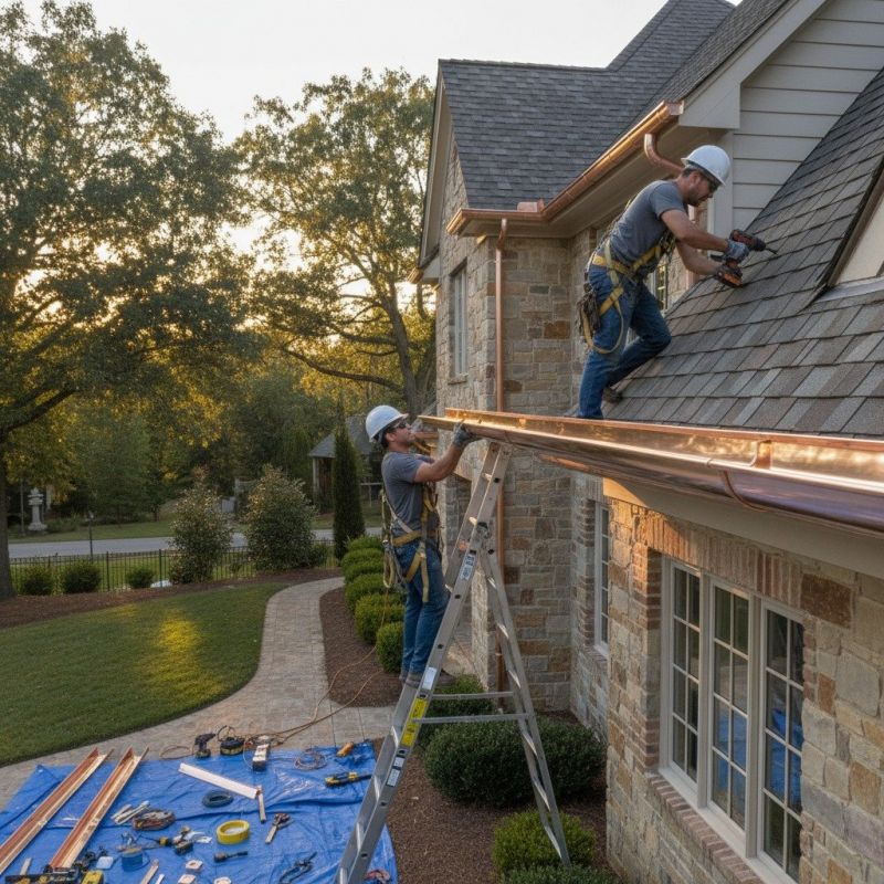Copper Downspout Installation in Clarksville, TN
